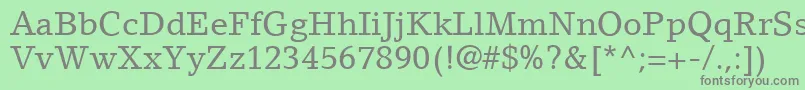 フォントLinoLetterLtRoman – 緑の背景に灰色の文字