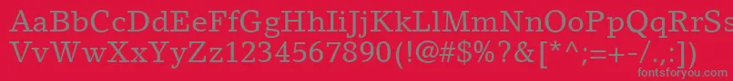 フォントLinoLetterLtRoman – 赤い背景に灰色の文字