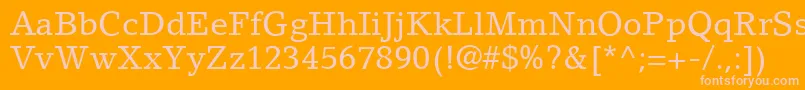 LinoLetterLtRoman Font – Pink Fonts on Orange Background