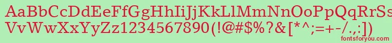 LinoLetterLtRoman Font – Red Fonts on Green Background