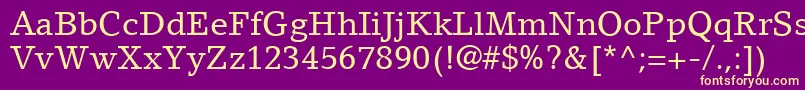 LinoLetterLtRoman Font – Yellow Fonts on Purple Background