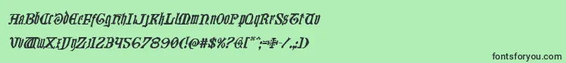 フォントWestdelphiaital – 緑の背景に黒い文字