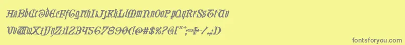 Westdelphiaital Font – Gray Fonts on Yellow Background