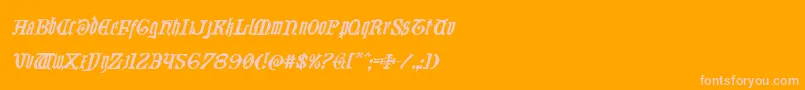 Westdelphiaital-Schriftart – Rosa Schriften auf orangefarbenem Hintergrund