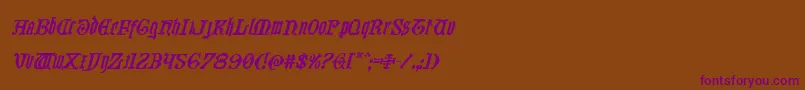 Шрифт Westdelphiaital – фиолетовые шрифты на коричневом фоне