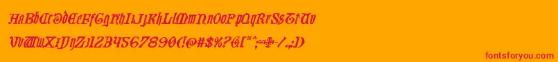 Westdelphiaital Font – Red Fonts on Orange Background