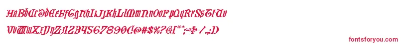 フォントWestdelphiaital – 赤い文字