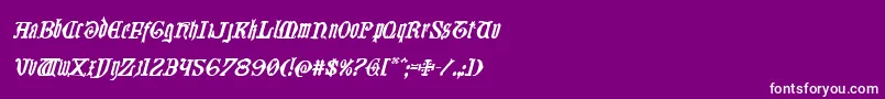 フォントWestdelphiaital – 紫の背景に白い文字