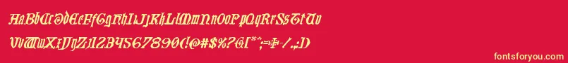 Шрифт Westdelphiaital – жёлтые шрифты на красном фоне