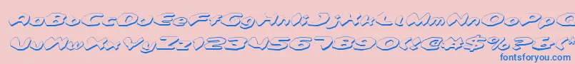 フォントDetonv2si – ピンクの背景に青い文字