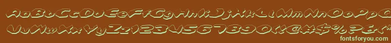 フォントDetonv2si – 緑色の文字が茶色の背景にあります。