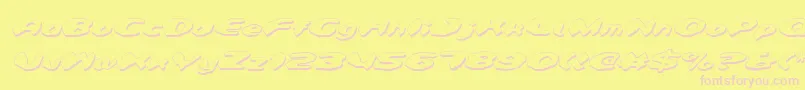Fonte Detonv2si – fontes rosa em um fundo amarelo