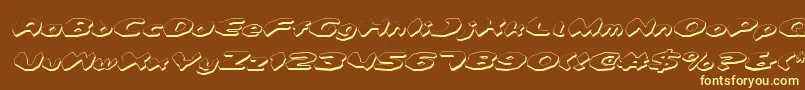 Detonv2si-Schriftart – Gelbe Schriften auf braunem Hintergrund