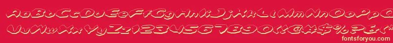 Detonv2si Font – Yellow Fonts on Red Background