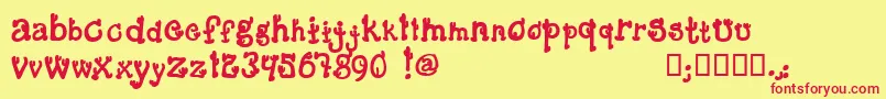 CactusSandwichFillFm Font – Red Fonts on Yellow Background