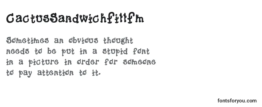 Review of the CactusSandwichFillFm Font