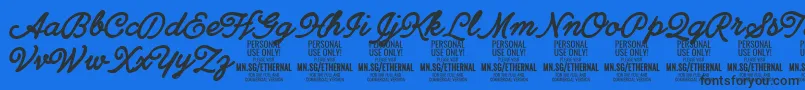 EthernalboldPersonal Font – Black Fonts on Blue Background