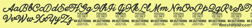 EthernalboldPersonal Font – Black Fonts on Yellow Background