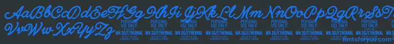 EthernalboldPersonal Font – Blue Fonts on Black Background