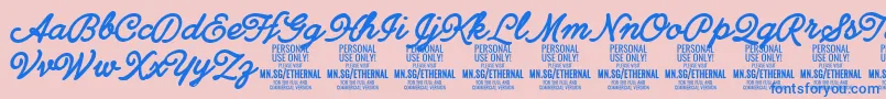 EthernalboldPersonal Font – Blue Fonts on Pink Background