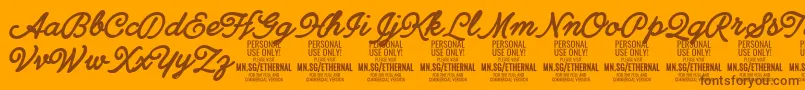 EthernalboldPersonal Font – Brown Fonts on Orange Background