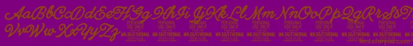 EthernalboldPersonal Font – Brown Fonts on Purple Background