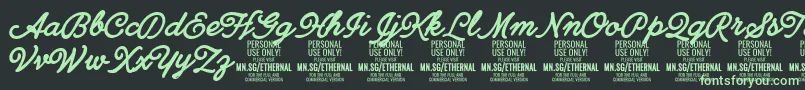 EthernalboldPersonal Font – Green Fonts on Black Background