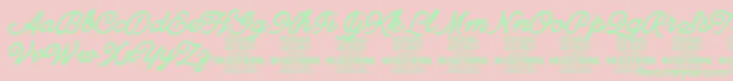 EthernalboldPersonal Font – Green Fonts on Pink Background