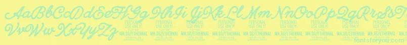 EthernalboldPersonal Font – Green Fonts on Yellow Background