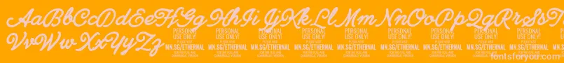 EthernalboldPersonal-Schriftart – Rosa Schriften auf orangefarbenem Hintergrund