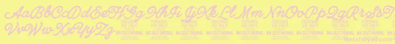 EthernalboldPersonal Font – Pink Fonts on Yellow Background