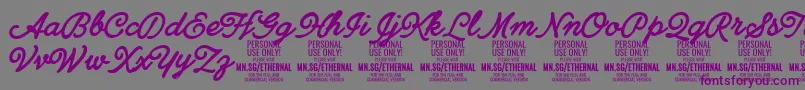 EthernalboldPersonal Font – Purple Fonts on Gray Background