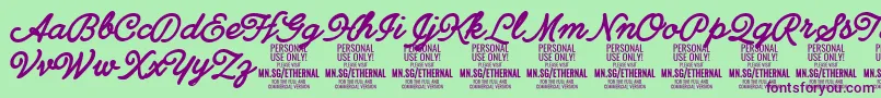 EthernalboldPersonal Font – Purple Fonts on Green Background