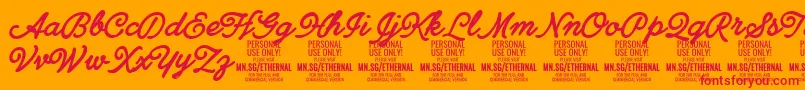 EthernalboldPersonal Font – Red Fonts on Orange Background