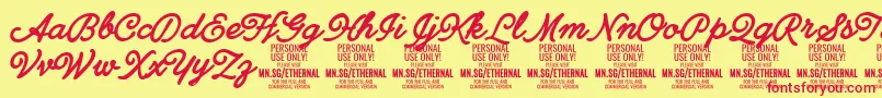 EthernalboldPersonal Font – Red Fonts on Yellow Background