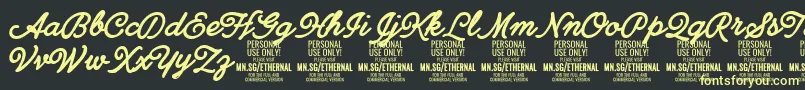 EthernalboldPersonal Font – Yellow Fonts on Black Background