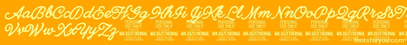 EthernalboldPersonal-Schriftart – Gelbe Schriften auf orangefarbenem Hintergrund