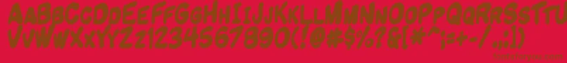 Komikandy Font – Brown Fonts on Red Background