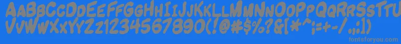 Komikandy Font – Gray Fonts on Blue Background