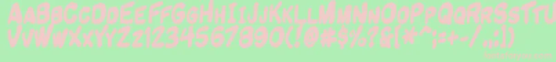 Komikandy Font – Pink Fonts on Green Background