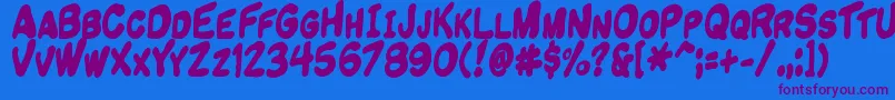 Lisätietoja Komikandy-fontista Komikandy-fontti – violetit fontit sinisellä taustalla