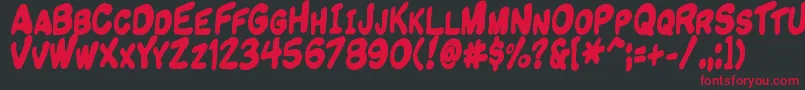 Komikandy Font – Red Fonts on Black Background