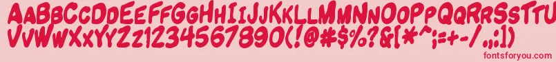 Komikandy Font – Red Fonts on Pink Background