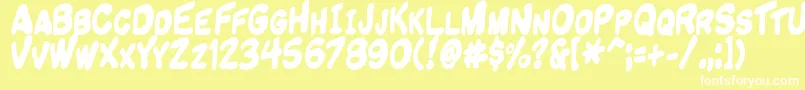 Komikandy Font – White Fonts on Yellow Background
