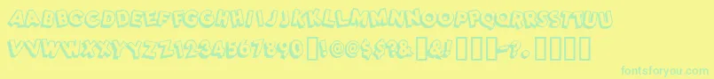 Czcionka Dimwitgauche – zielone czcionki na żółtym tle