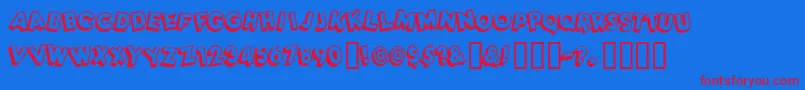 Dimwitgauche Font – Red Fonts on Blue Background