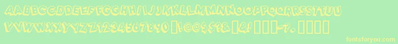 Dimwitgauche Font – Yellow Fonts on Green Background