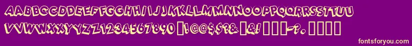 Dimwitgauche Font – Yellow Fonts on Purple Background