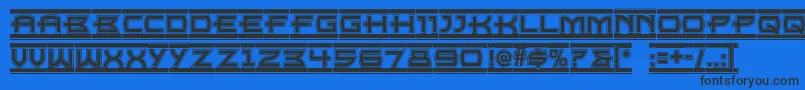 Empire ffy Font – Black Fonts on Blue Background