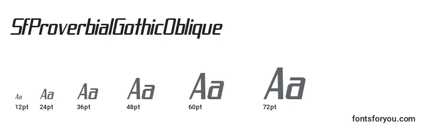 Размеры шрифта SfProverbialGothicOblique